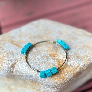 Turquoise Gold Gem Stone Bracelet Bangle